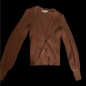 Madewell Brenville cardigan-cropped in burnt orange